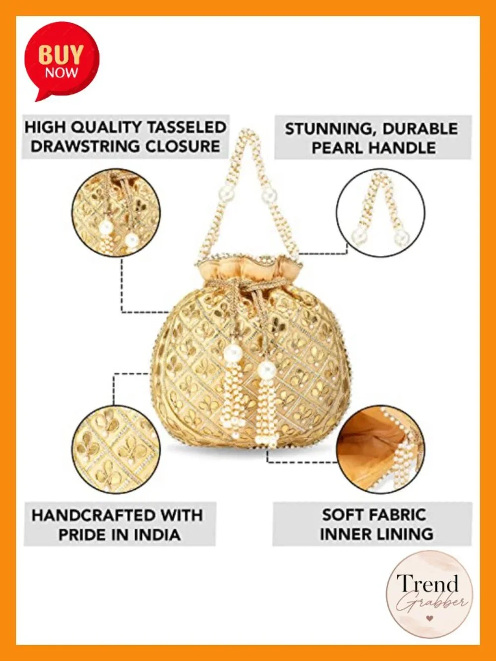 Embroidered Potli Bag Handmade Ethnic Purse Bridal Evening Clutch